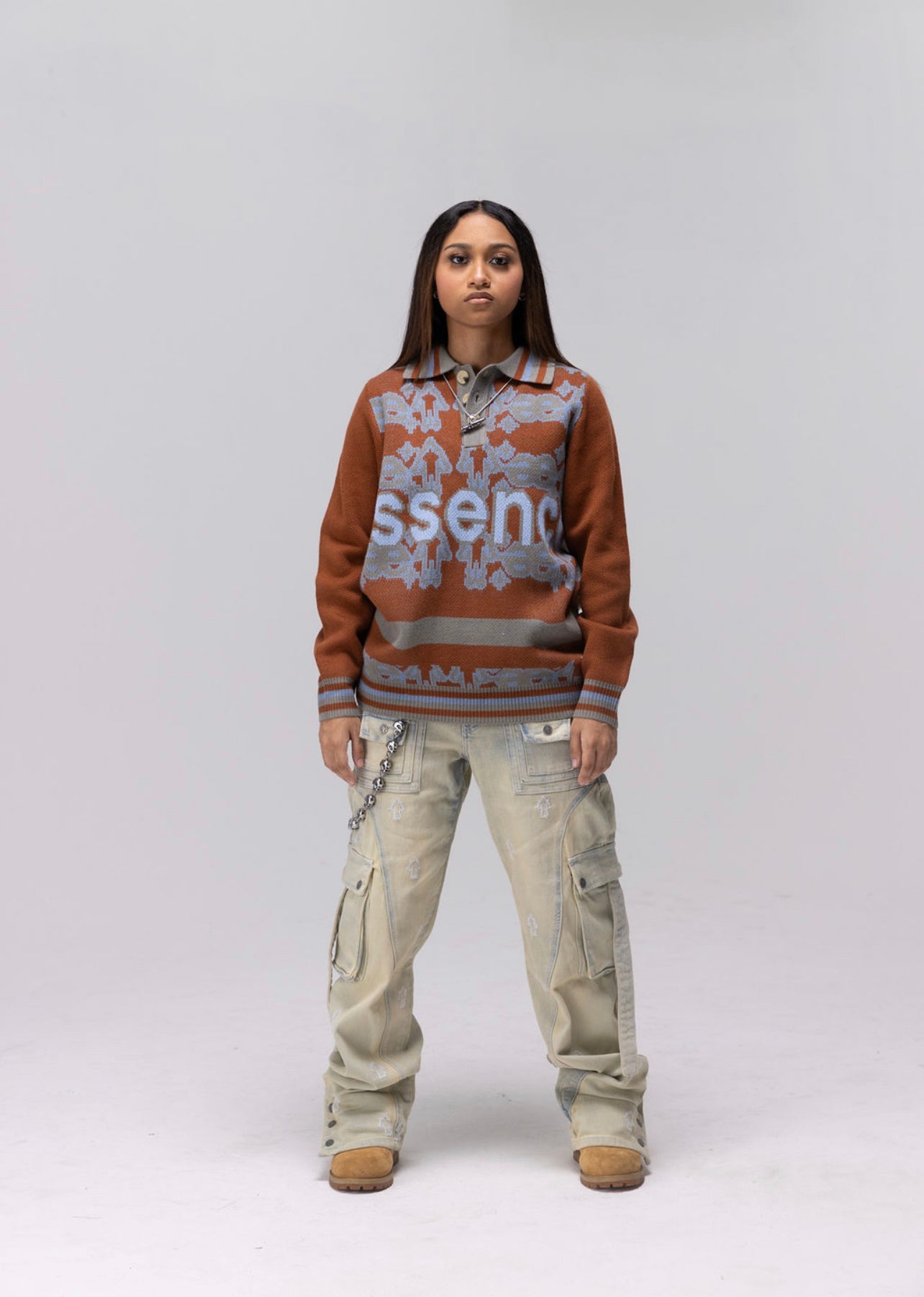 ESSENCE KNIT RUGBY [BROWN]